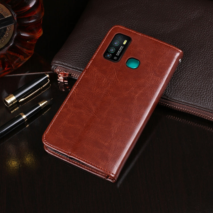 For Infinix Hot 9 idewei Crazy Horse Texture Horizontal Flip Leather Case with Holder & Card Slots & Wallet(Black)