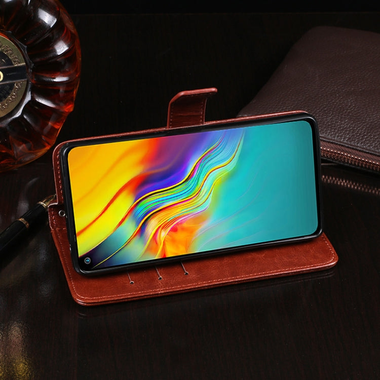 For Infinix Hot 9 idewei Crazy Horse Texture Horizontal Flip Leather Case with Holder & Card Slots & Wallet(Black)