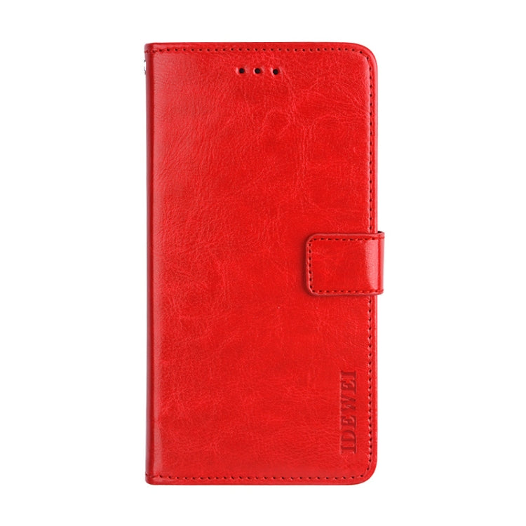 For Oukitel C19 idewei Crazy Horse Texture Horizontal Flip Leather Case with Holder & Card Slots & Wallet(Red)