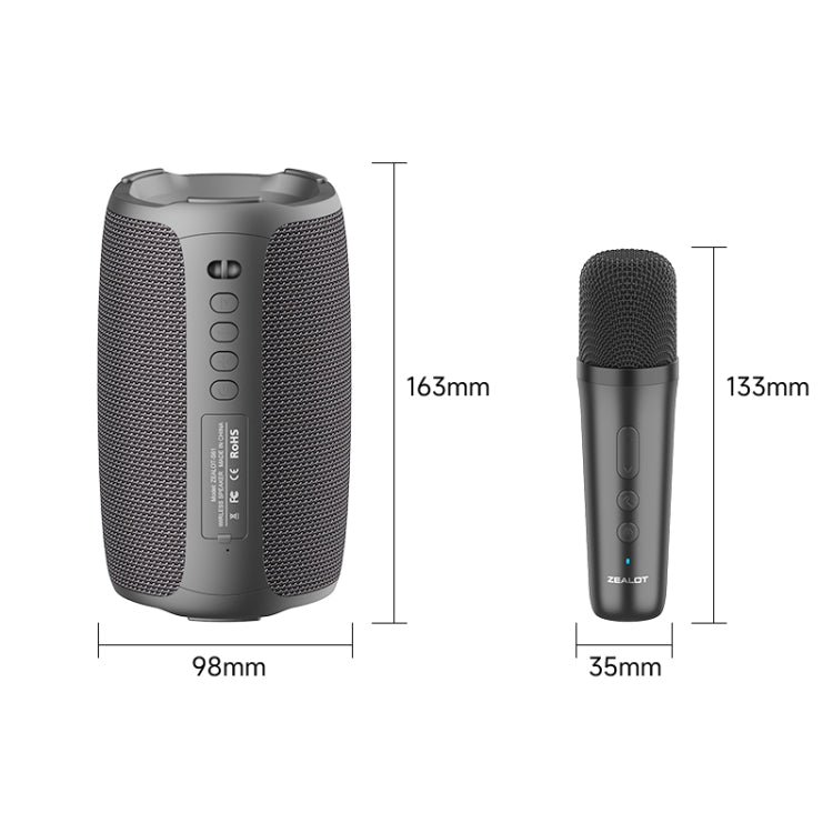Zealot S61M RGB Rhythmic Light Karaoke Wireless Speaker, Single Mic, Dual Mic