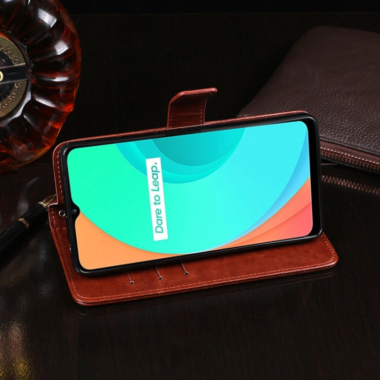 For OPPO Realme C11 idewei Crazy Horse Texture Horizontal Flip Leather Case with Holder & Card Slots & Wallet(Brown)