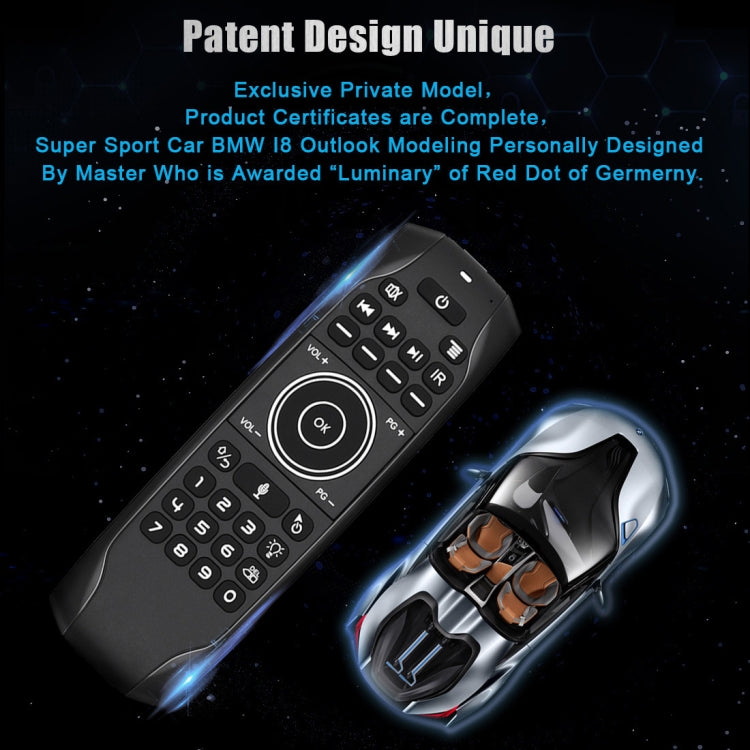 G7V Pro 2.4GHz Fly Air Mouse LED Backlight Wireless Keyboard Remote Control with Gyroscope for Android TV Box / PC, Support Intelligent Voice