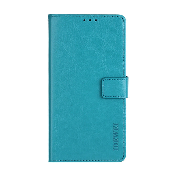 For Samsung Galaxy M01 idewei Crazy Horse Texture Horizontal Flip Leather Case with Holder & Card Slots & Wallet(Sky Blue)