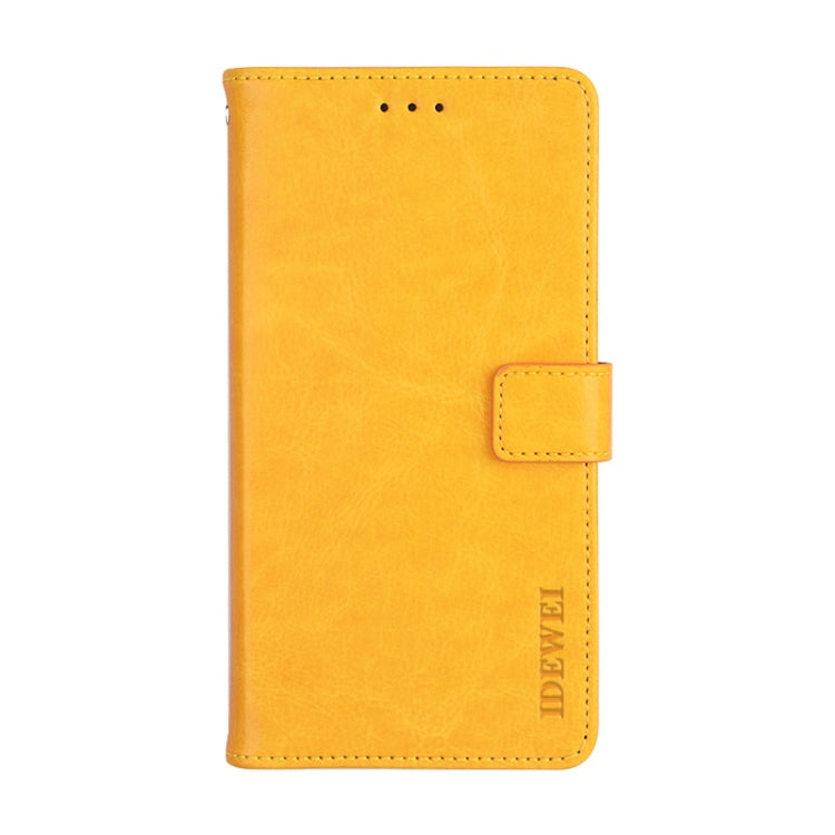 For Samsung Galaxy M01 idewei Crazy Horse Texture Horizontal Flip Leather Case with Holder & Card Slots & Wallet(Yellow)