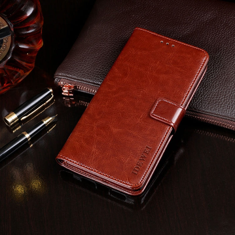 For Samsung Galaxy M01 Core idewei Crazy Horse Texture Horizontal Flip Leather Case with Holder & Card Slots & Wallet(Brown)