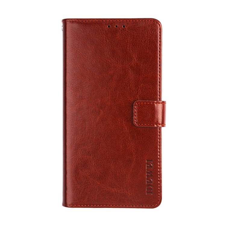 For Samsung Galaxy M01 Core idewei Crazy Horse Texture Horizontal Flip Leather Case with Holder & Card Slots & Wallet(Brown)
