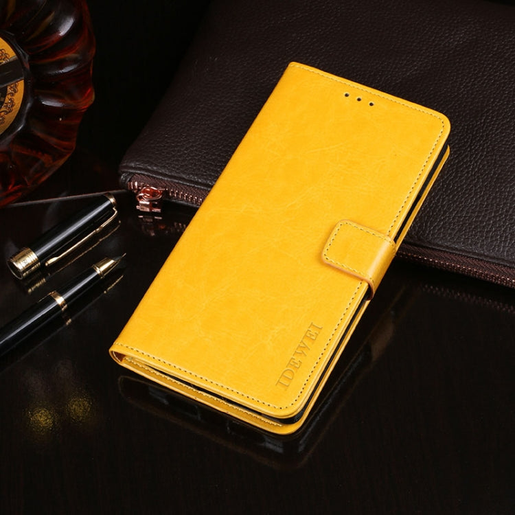 For Samsung Galaxy M01 Core idewei Crazy Horse Texture Horizontal Flip Leather Case with Holder & Card Slots & Wallet(Yellow)