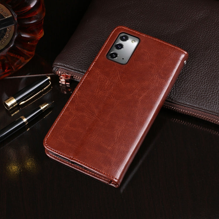 For Samsung Galaxy Note 20 5G idewei Crazy Horse Texture Horizontal Flip Leather Case with Holder & Card Slots & Wallet(Red)
