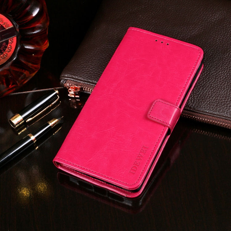 For Samsung Galaxy Note 20 Ultra idewei Crazy Horse Texture Horizontal Flip Leather Case with Holder & Card Slots & Wallet(Rose Red)