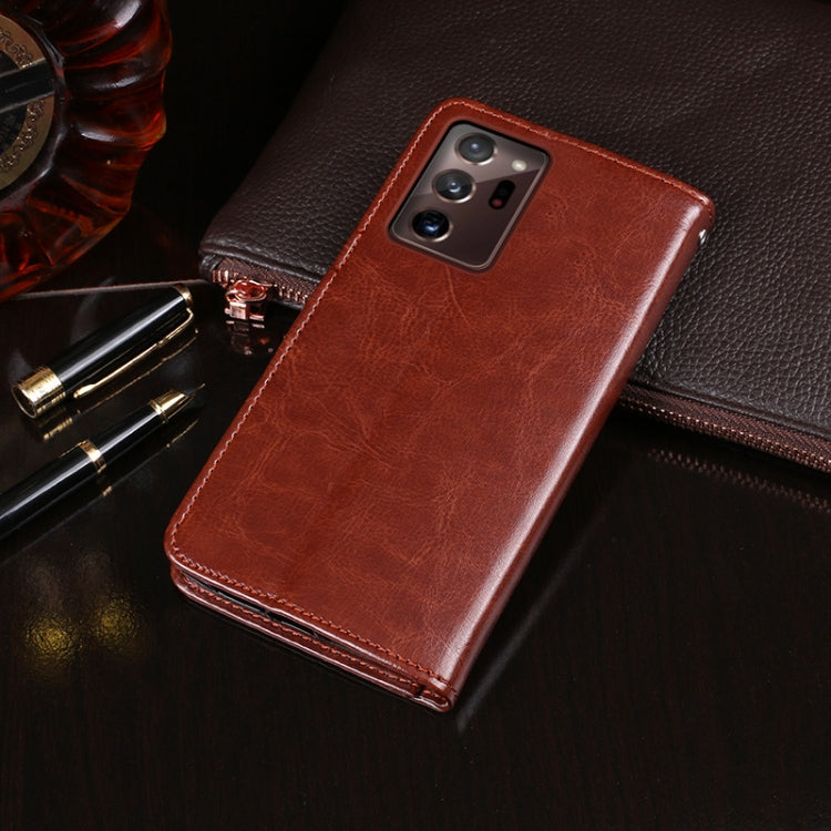 For Samsung Galaxy Note 20 Ultra idewei Crazy Horse Texture Horizontal Flip Leather Case with Holder & Card Slots & Wallet(White)