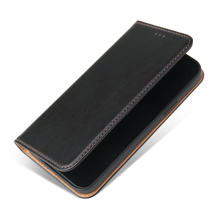 For iPhone 12 mini Fierre Shann PU Genuine Leather Texture Horizontal Flip Leather Case with Holder & Card Slots & Wallet(Black)