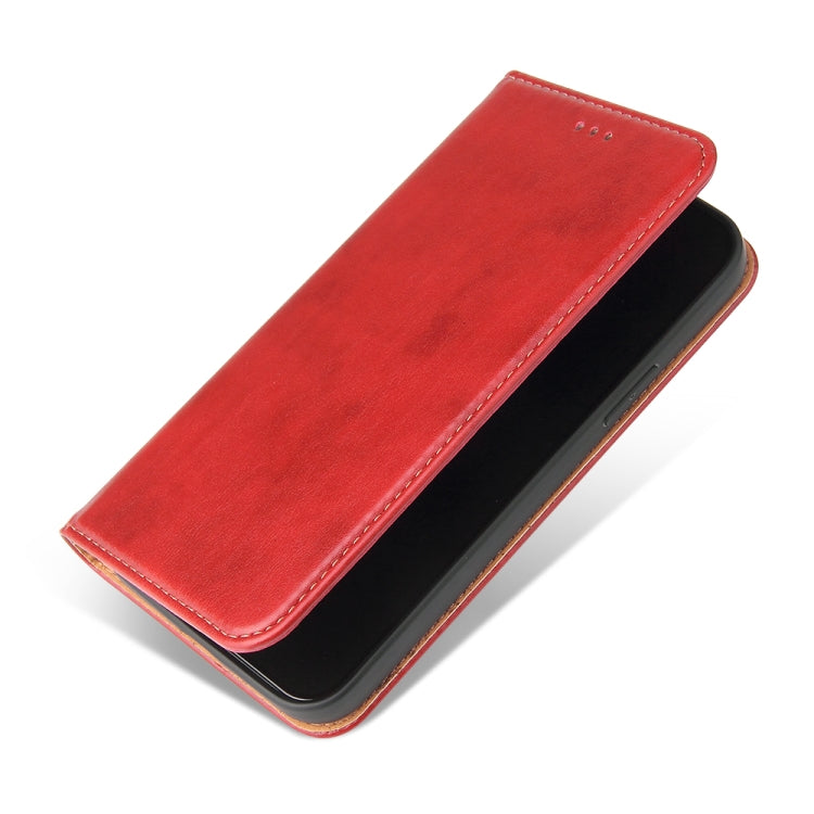 For iPhone 12 mini Fierre Shann PU Genuine Leather Texture Horizontal Flip Leather Case with Holder & Card Slots & Wallet(Red)
