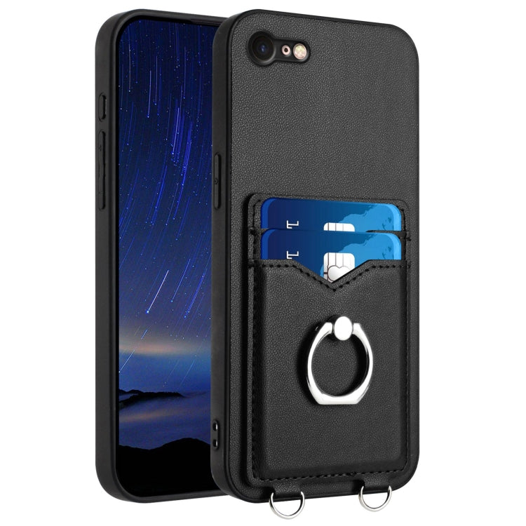 R20 Ring Card Holder Phone Case, For iPhone SE 2022 / SE 2020 / 8, For iPhone 13 Pro Max, For iPhone 13 Pro, For iPhone 13