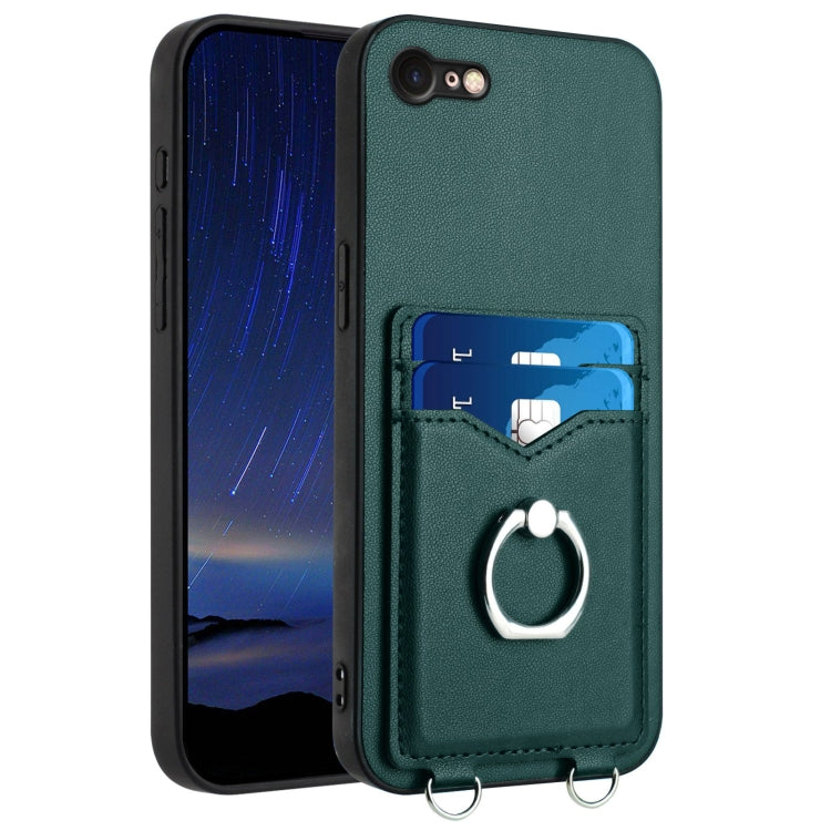 R20 Ring Card Holder Phone Case, For iPhone SE 2022 / SE 2020 / 8, For iPhone 13 Pro Max, For iPhone 13 Pro, For iPhone 13