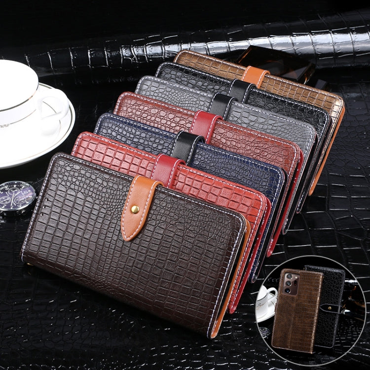 For Samsung Galaxy Note20 Ultra idewei Crocodile Texture Horizontal Flip Leather Case with Holder & Card Slots & Wallet(Dark Blue)