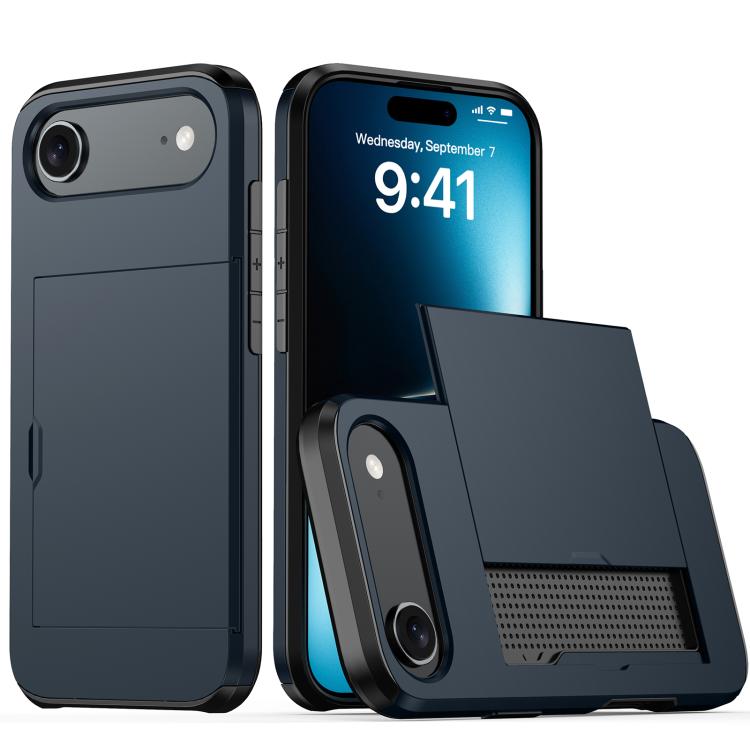 Shockproof Armor Phone Case with Card Slot, For iPhone 16 Pro, For iPhone 16 Plus