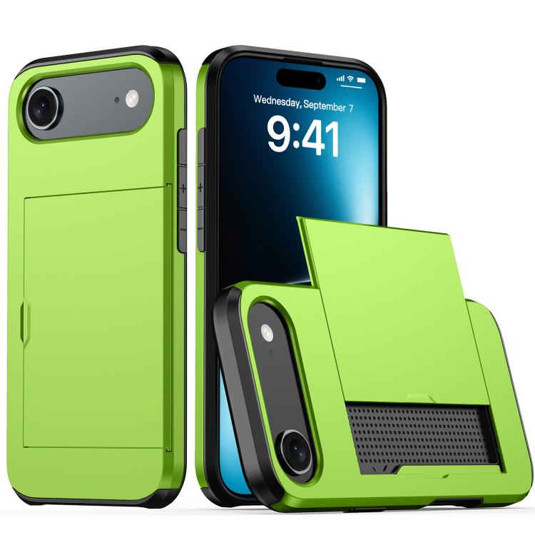 Shockproof Armor Phone Case with Card Slot, For iPhone 16 Pro, For iPhone 16 Plus