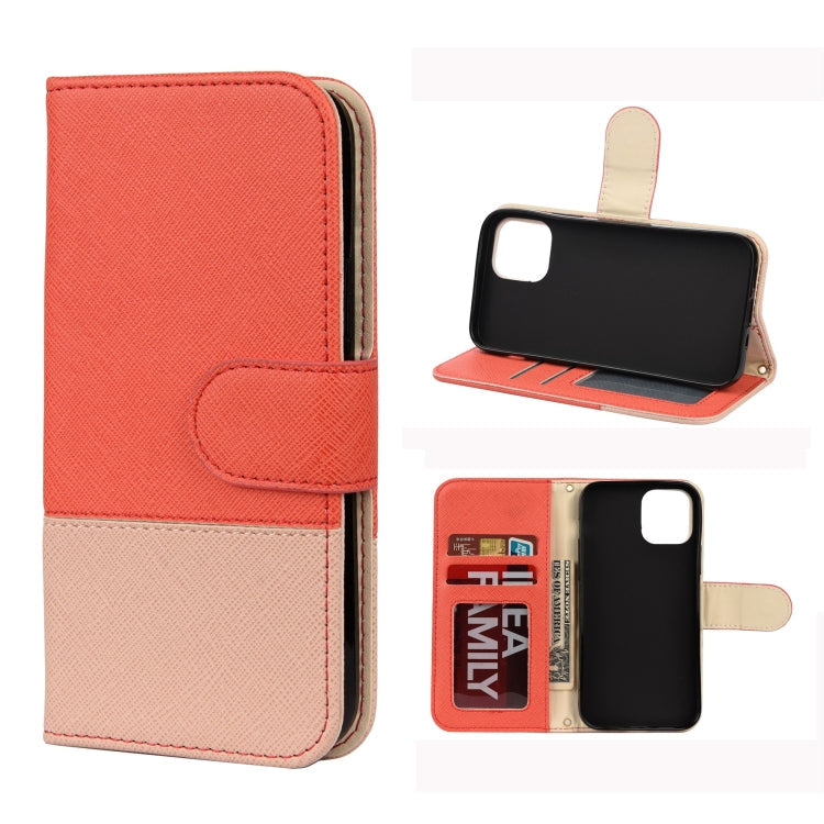 Splicing Color Horizontal Flip Leather Case with Holder & Photo Frame & Card Slots & Wallet, For iPhone 12 Pro Max