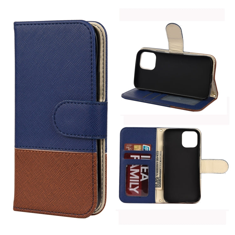 Splicing Color Horizontal Flip Leather Case with Holder & Photo Frame & Card Slots & Wallet, For iPhone 12 Pro Max
