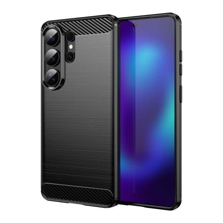 Carbon Fiber Brushed Texture TPU Phone Case, For Samsung Galaxy S26+ 5G, For Samsung Galaxy S26 Edge 5G, For Samsung Galaxy S26 Ultra 5G, For Samsung Galaxy S25 FE 5G, For Samsung Galaxy S25 Edge 5G, For Samsung Galaxy S25 5G, For Samsung Galaxy S25+ 5...