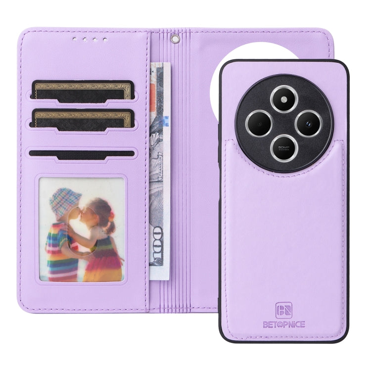 For Redmi 14C 4G BETOPNICE BN-005 2 in 1 Detachable Imitate Genuine Leather Phone Case(Light Purple)