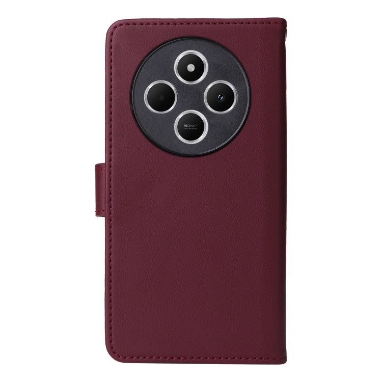 For Redmi 14C 4G BETOPNICE BN-005 2 in 1 Detachable Imitate Genuine Leather Phone Case(Wine Red)