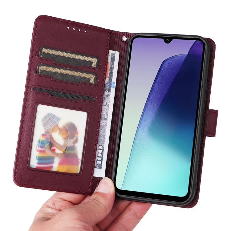 For Redmi 14C 4G BETOPNICE BN-005 2 in 1 Detachable Imitate Genuine Leather Phone Case(Wine Red)