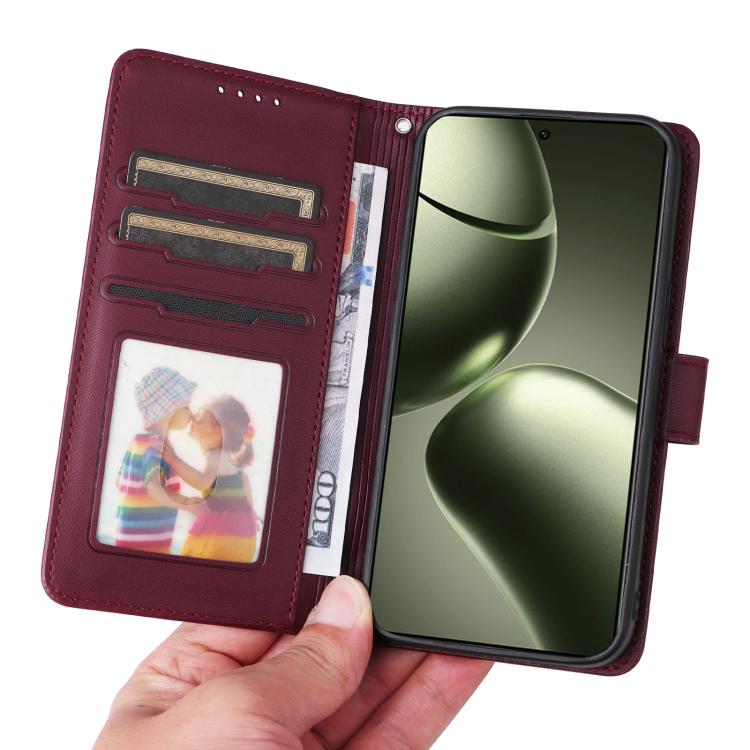 For Xiaomi 14T BETOPNICE BN-005 2 in 1 Detachable Imitate Genuine Leather Phone Case(Wine Red)