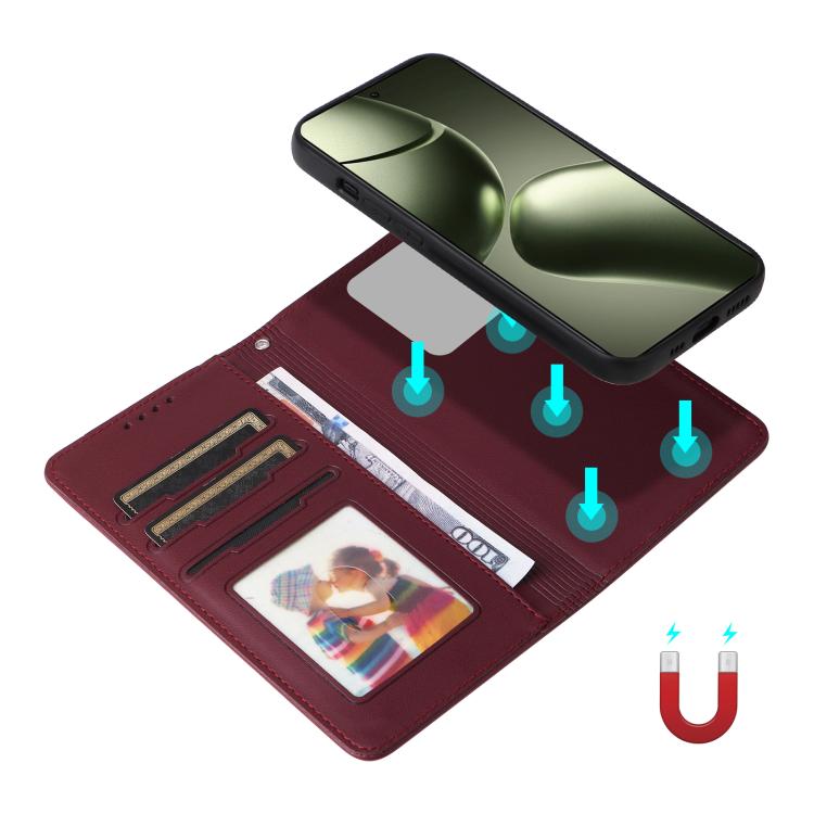 For Xiaomi 14T BETOPNICE BN-005 2 in 1 Detachable Imitate Genuine Leather Phone Case(Wine Red)