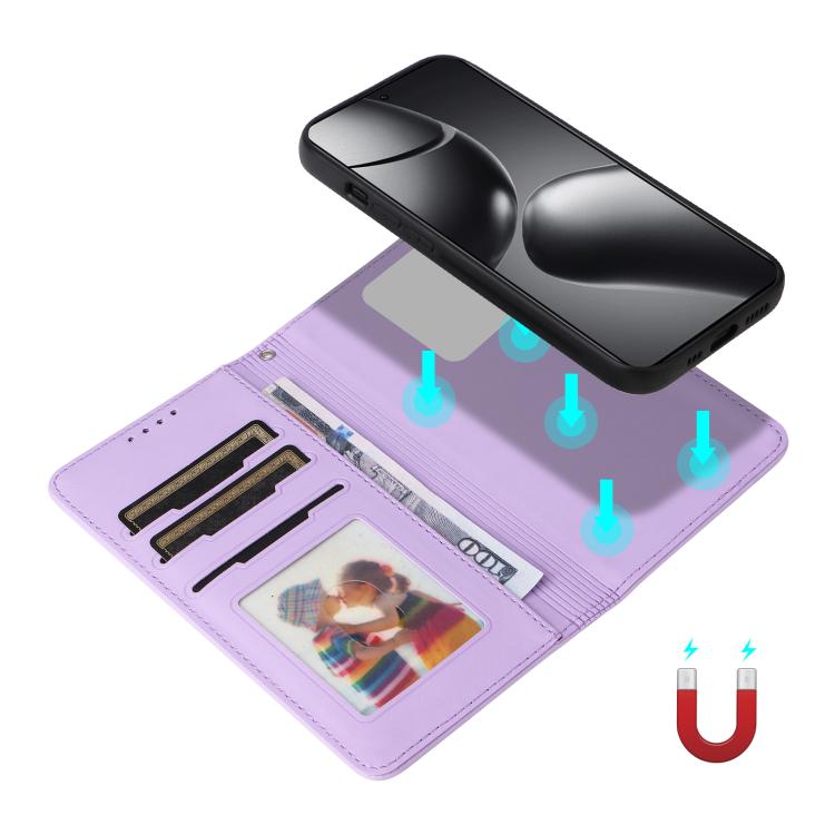 For Xiaomi 14T Pro BETOPNICE BN-005 2 in 1 Detachable Imitate Genuine Leather Phone Case(Light Purple)