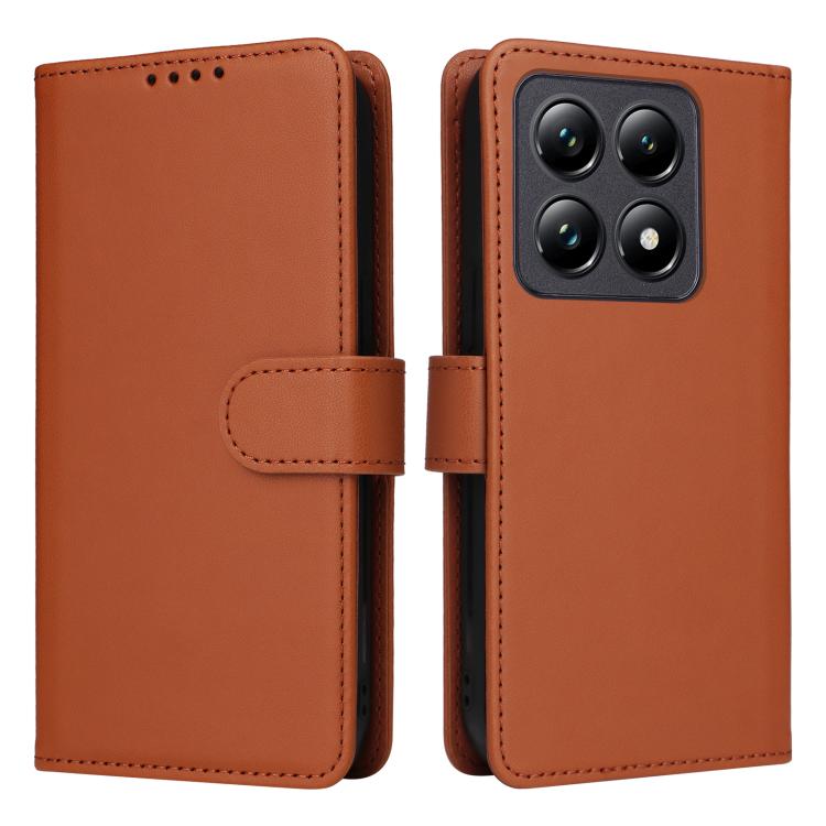 For Xiaomi 14T Pro BETOPNICE BN-005 2 in 1 Detachable Imitate Genuine Leather Phone Case(Brown)