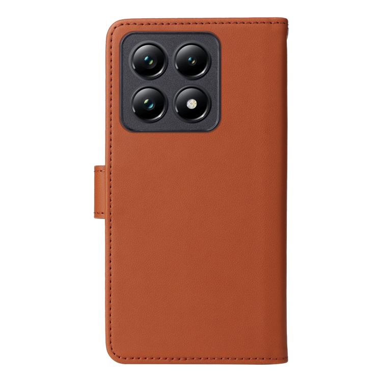 For Xiaomi 14T Pro BETOPNICE BN-005 2 in 1 Detachable Imitate Genuine Leather Phone Case(Brown)