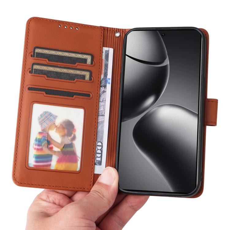 For Xiaomi 14T Pro BETOPNICE BN-005 2 in 1 Detachable Imitate Genuine Leather Phone Case(Brown)