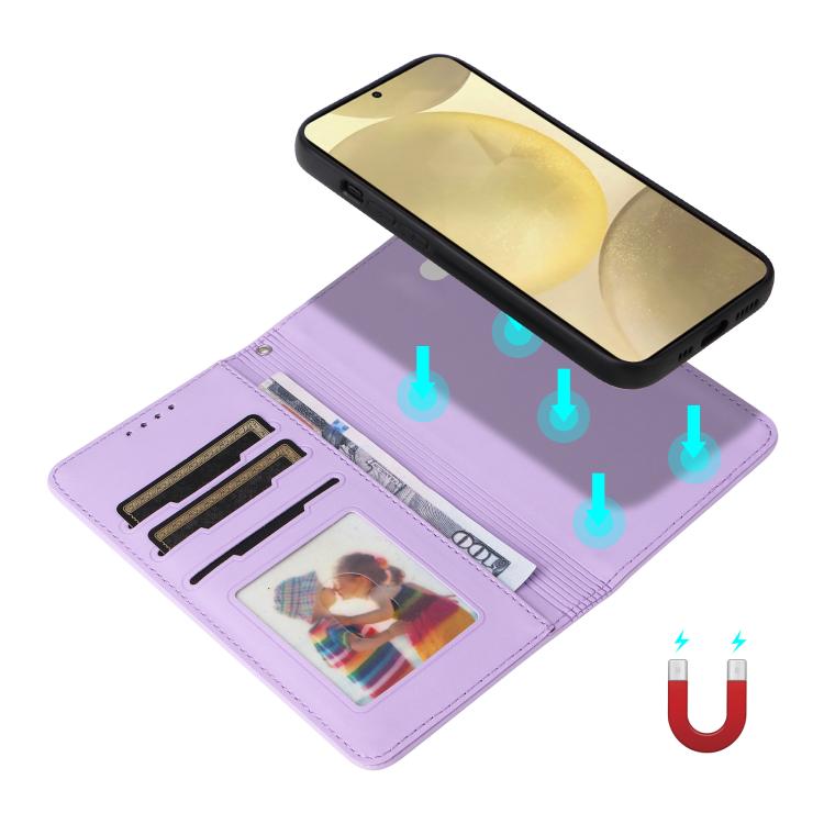 For Galaxy S25 5G BETOPNICE BN-005 2 in 1 Detachable Imitate Genuine Leather Phone Case(Light Purple)