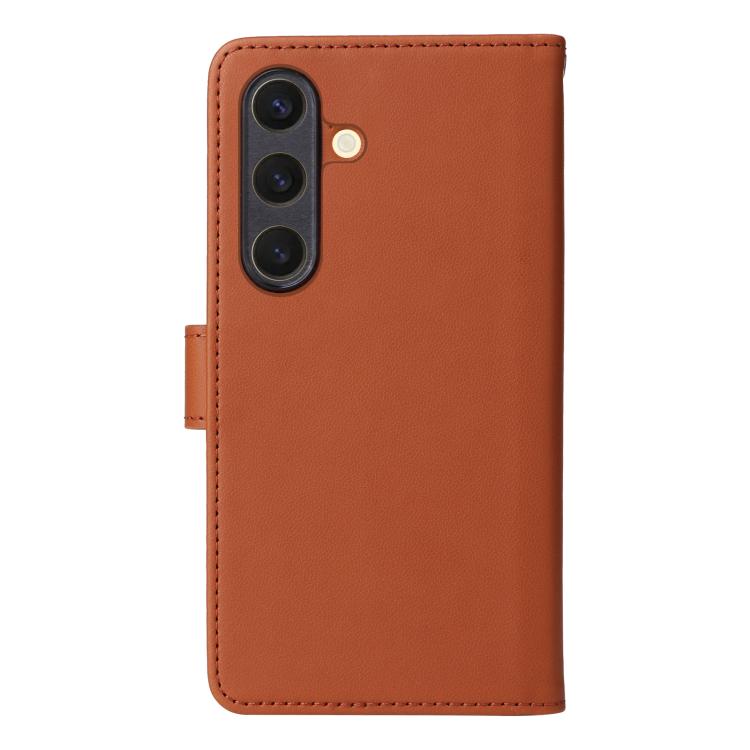For Galaxy S25 5G BETOPNICE BN-005 2 in 1 Detachable Imitate Genuine Leather Phone Case(Brown)