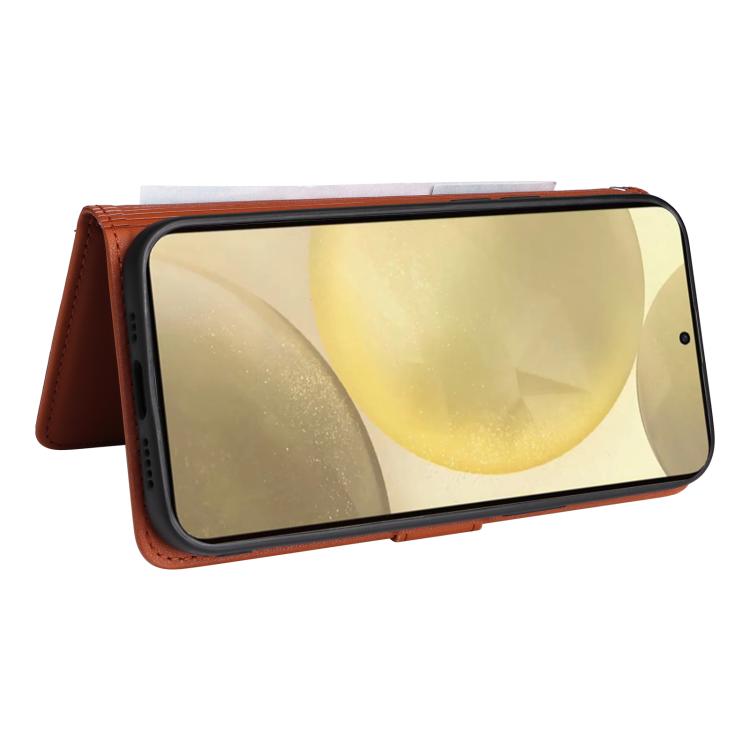 For Galaxy S25 5G BETOPNICE BN-005 2 in 1 Detachable Imitate Genuine Leather Phone Case(Brown)
