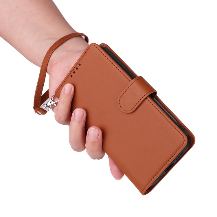 For Galaxy S25 5G BETOPNICE BN-005 2 in 1 Detachable Imitate Genuine Leather Phone Case(Brown)