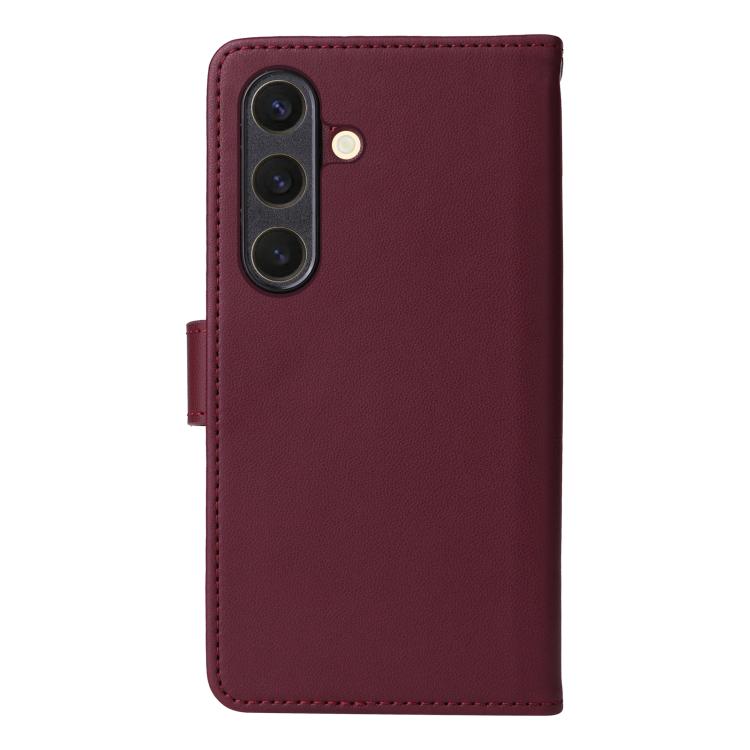 For Galaxy S25 5G BETOPNICE BN-005 2 in 1 Detachable Imitate Genuine Leather Phone Case(Wine Red)