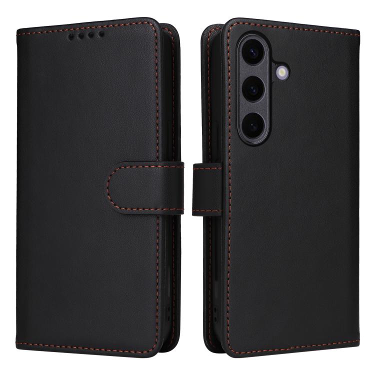 For Galaxy S25+ 5G BETOPNICE BN-005 2 in 1 Detachable Imitate Genuine Leather Phone Case(Black)