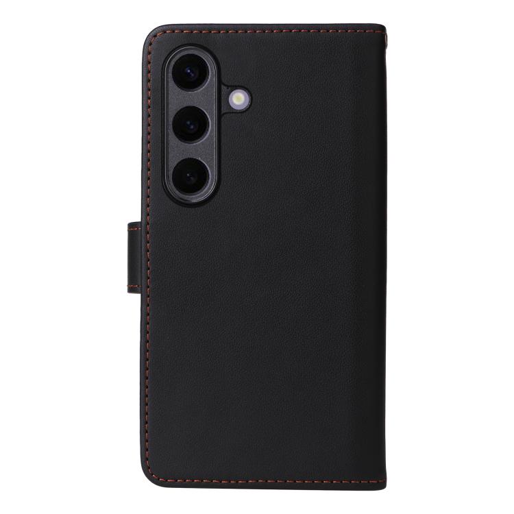For Galaxy S25+ 5G BETOPNICE BN-005 2 in 1 Detachable Imitate Genuine Leather Phone Case(Black)