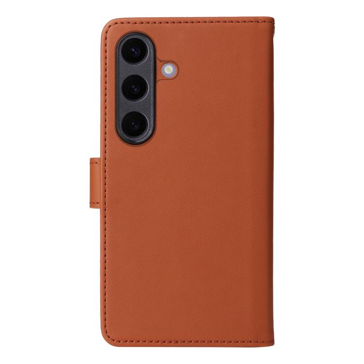 For Galaxy S25+ 5G BETOPNICE BN-005 2 in 1 Detachable Imitate Genuine Leather Phone Case(Brown)