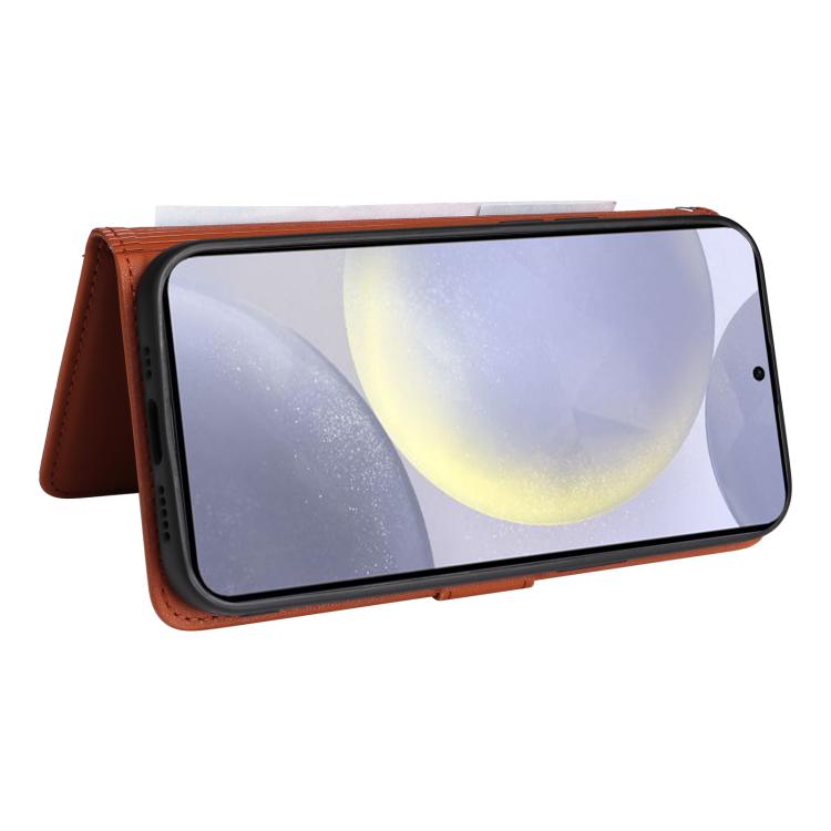 For Galaxy S25+ 5G BETOPNICE BN-005 2 in 1 Detachable Imitate Genuine Leather Phone Case(Brown)