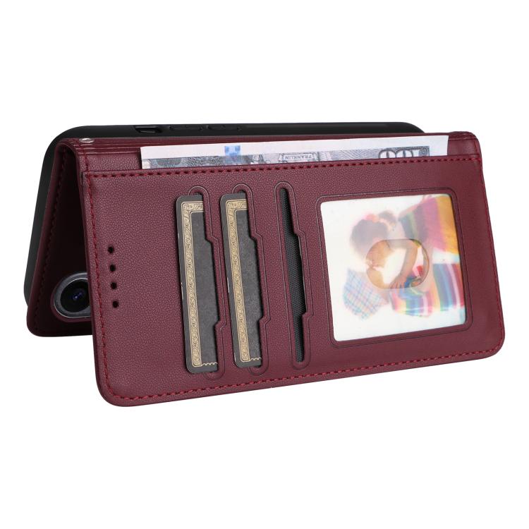 For Galaxy S25+ 5G BETOPNICE BN-005 2 in 1 Detachable Imitate Genuine Leather Phone Case(Wine Red)
