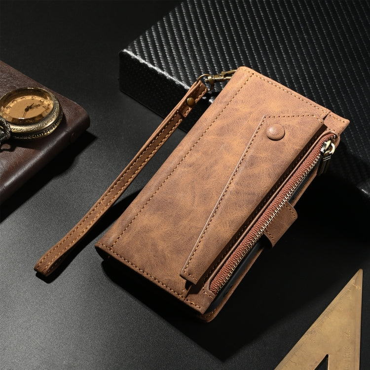 For Samsung Galaxy A26 5G ESEBLE Retro Frosted RFID Flip Leather Phone Case(Brown)