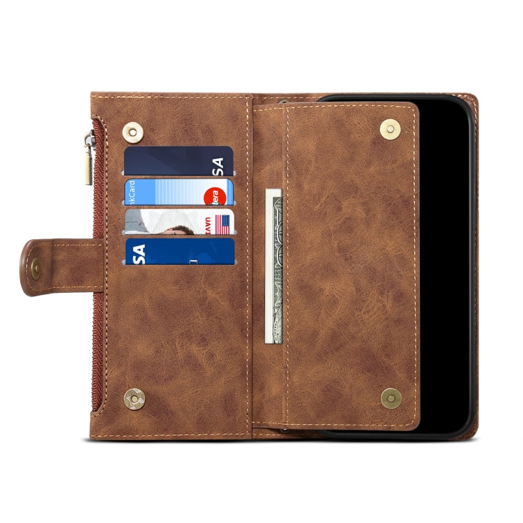 For Samsung Galaxy A26 5G ESEBLE Retro Frosted RFID Flip Leather Phone Case(Brown)