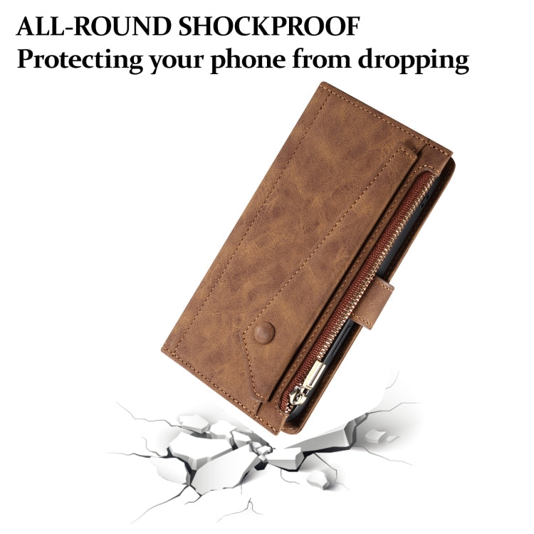 For Samsung Galaxy A26 5G ESEBLE Retro Frosted RFID Flip Leather Phone Case(Brown)
