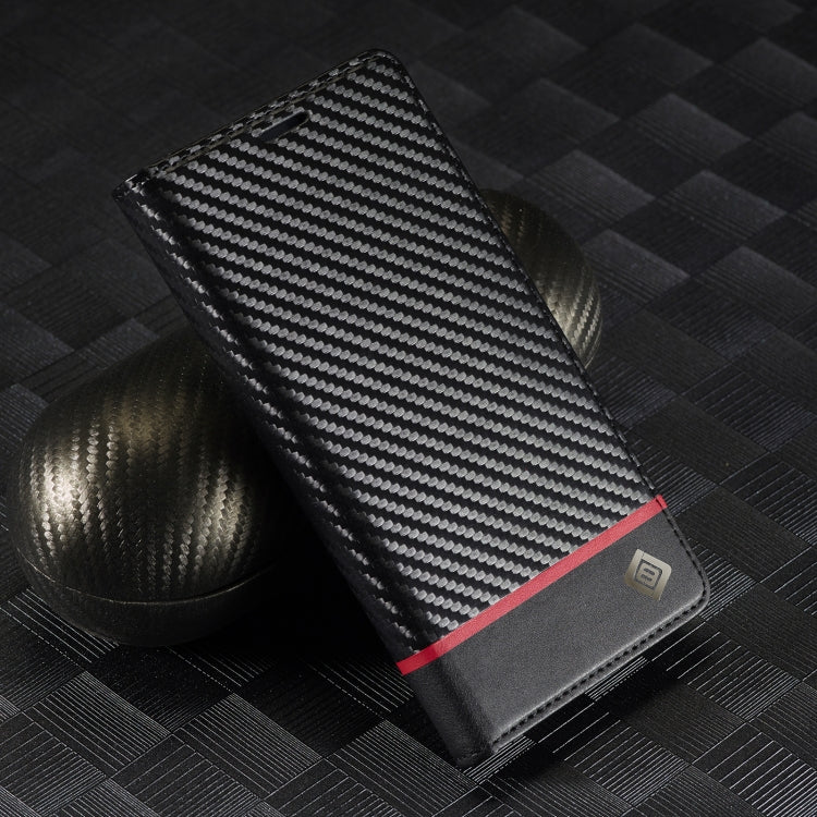 For Samsung Galaxy S25+ 5G LC.IMEEKE Carbon Fiber Leather Phone Case(Horizontal Black)
