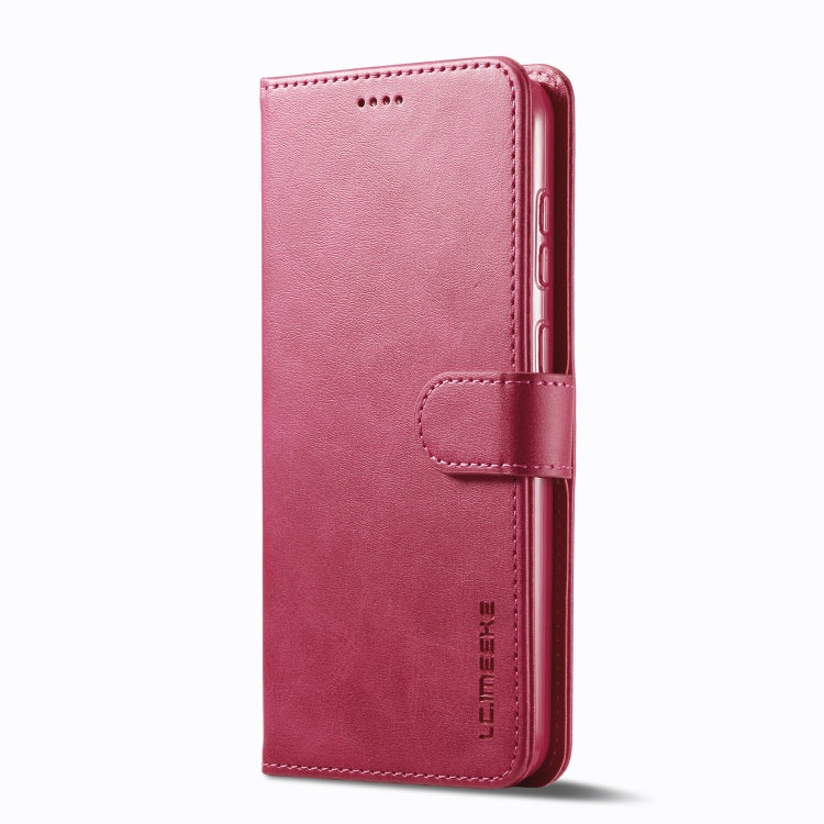 For Samsung Galaxy S25+ 5G LC.IMEEKE Calf Texture Leather Phone Case(Red)