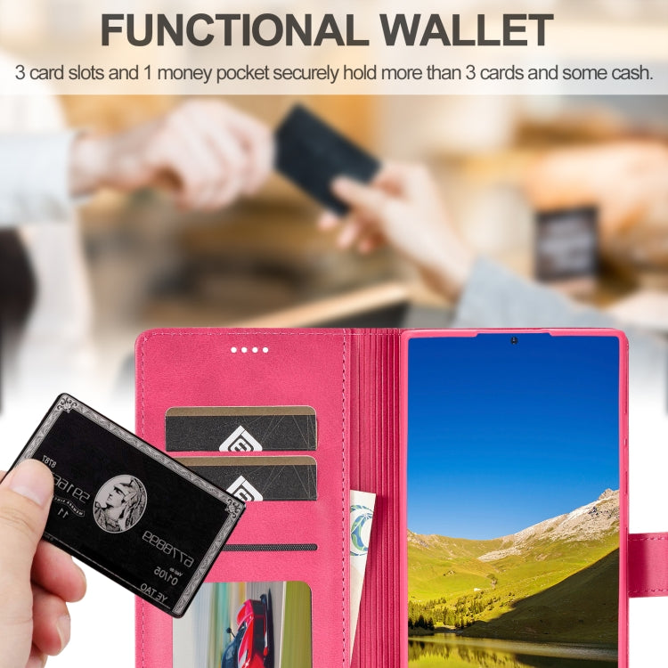 For Samsung Galaxy S25 Ultra 5G LC.IMEEKE Calf Texture Leather Phone Case(Red)