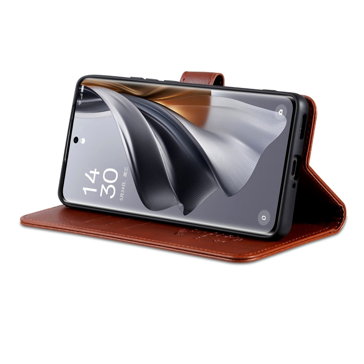 For Redmi K80 AZNS Sheepskin Texture Flip Leather Phone Case(Brown)